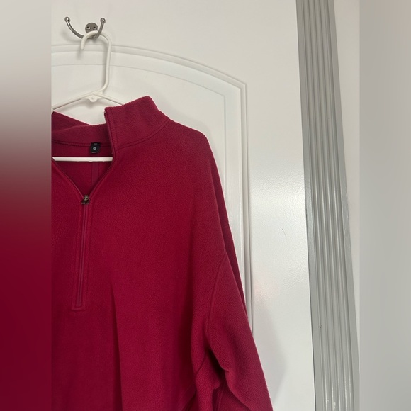 Lululemon Men's Red Oversized Quarter-Zip Fleece Sweater size large athletic - Picture 6 of 14